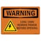 Signmission OSHA Sign, 7" H, 10" W, Rigid Plastic, 120V 208V Remove power before opening With Symbol, Landscape OS-WS-P-710-L-11965 - alternate 1